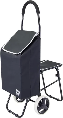 Vista 10 de dbest products - Carro de mano Trolley Dolly Compacto con bolsillos – Carrito de compras plegable con ruedas – Carro rodante de uso múltiple
