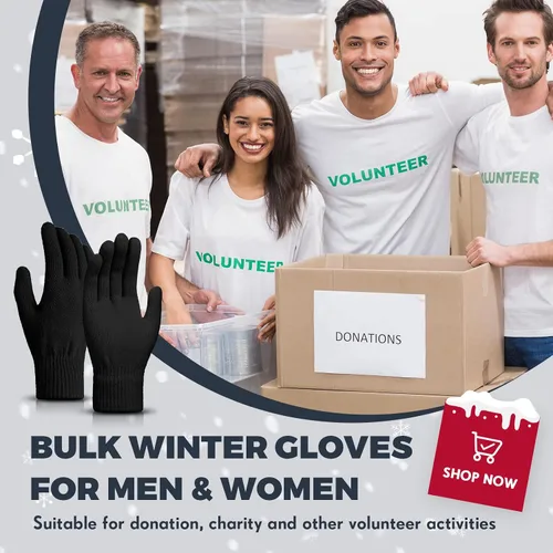 Vista 7 de 96 pares de guantes mágicos de invierno a granel, elásticos y cálidos, guantes térmicos gruesos de punto para hombres y mujeres, regalo cálido