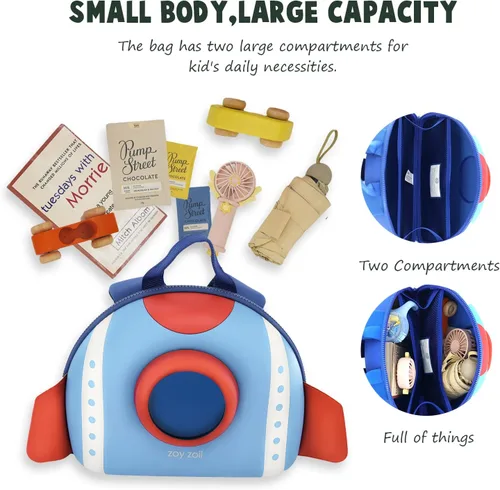 Vista 3 de zoy zoii Mochila para niños, linda mochila para niños pequeños, bolsa de viaje preescolar, mochila casual para niñas y niños, B8 acorazado, 11.4 x