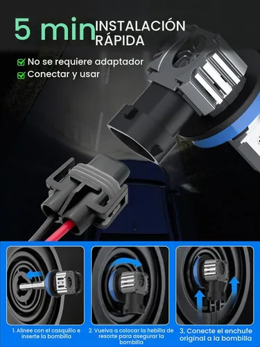 Vista 3 de RCJ H11 Bulbs, 16000LM Super Bright 6000K Cool White