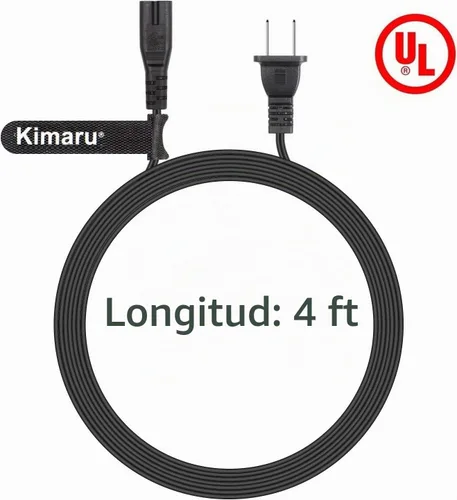 Vista 2 de Kimaru Cable de alimentación de TV para Samsung LG TCL Sony LED LCD Insignia Sharp Toshiba JVC Hisense Electronics (cable de 4 pies)