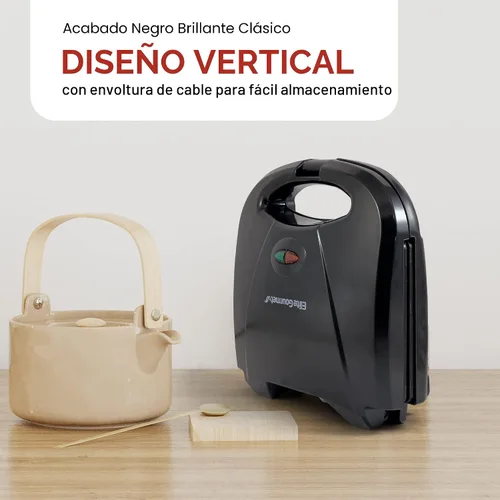 Vista 5 de Elite Gourmet Maxi-Matic - Máquina eléctrica antiadherente para hacer gofres belga, desayuno, sándwiches, compacta y portátil, 2 rebanadas