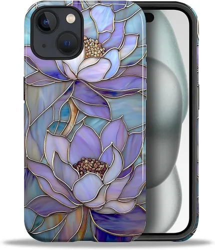 Vista 114 de ZHEGAILIAN Funda para iPhone 11, carcasa dura a prueba de golpes + silicona suave 2 en 1 híbrida, parachoques a prueba de caídas - Vidrio manchado