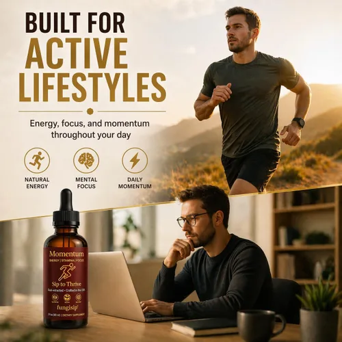 Vista 6 de Momentum Cordyceps & Lion's Mane - Gotas de tintura de hongos - Extracto líquido Energy & Focus - Ingredientes orgánicos - 2 onzas