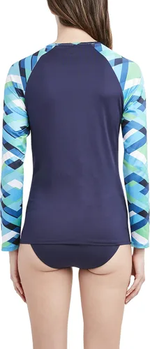 Vista 2 de Nautica Womens Standard Long Sleeve Rashguard UPF 30 Uv Sun Protection Swim Shirt