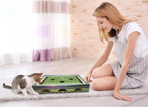Vista 2 de NFL Ravens - Rascador de fieltro para gatos, juguete para gatos con bolas de cascabel Baltimore Ravens