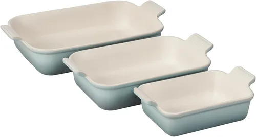Vista 13 de Le Creuset Stoneware Heritage - Plato rectangular para hornear, 3 piezas Riviera
