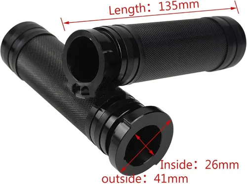 Vista 2 de PSLER Empuñaduras de manillar compatibles con Sportster Dyna Fatboy Night Train XL XR (negro)