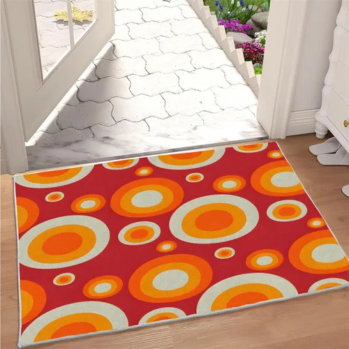 Vista 26 de Alfombra retro con flores, alfombra vintage de 2 x 3 pies, lavable antideslizante, para interiores, para entrada, entrada, cocina, mesita de noche