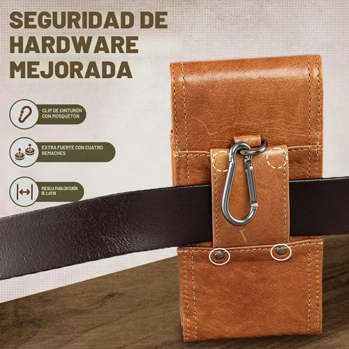 Vista 5 de Funda de piel para cinturón con clip para teléfono celular Belt Holster fit for iPhone 17 Pro Max 16 Pro Max 15 Pro Max Samsung Galaxy S26 Ultra