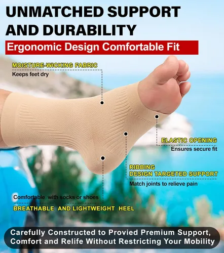 Vista 3 de KEKING® Tobillera de compresión para mujeres y hombres, calcetines médicos de compresión de tobillo para fascitis plantar, hinchazón de pies