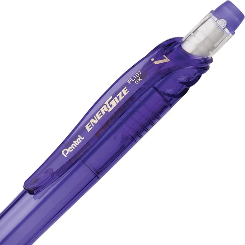 Vista 4 de Pentel EnerGize-x - Portaminas (0.028 in), cuerpo violeta, caja de 12 (PL107V)