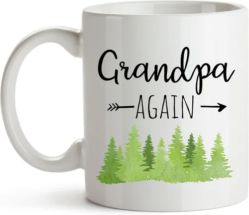 Vista 7 de YouNique Designs Taza con texto en inglés "Promoted to Grandpa Again, Grandparents Again, Grandparents Again, Grandparents Baby Announcement, Ideas