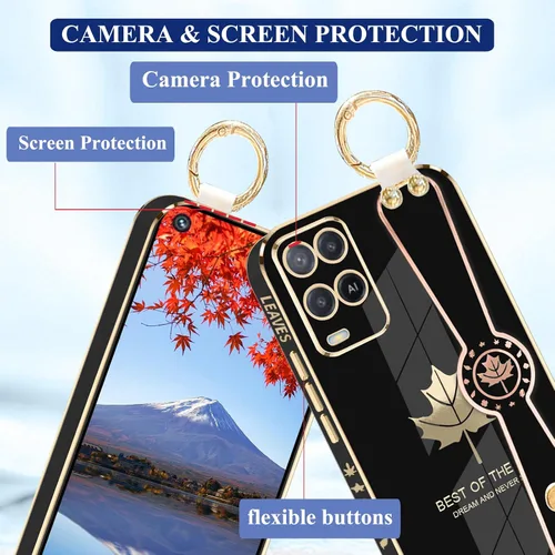 Vista 7 de Funda de teléfono para Oppo A54, funda estética de silicona a prueba de golpes para mujer, funda protectora para Oppo A54, funda delgada con anillo
