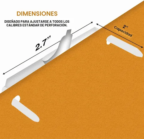 Vista 2 de OLYMPX 100 bases de sujeción de papel autoadhesivas de 2 pulgadas de capacidad, centro de 2.75 pulgadas para accesorios de carpetas de archivos
