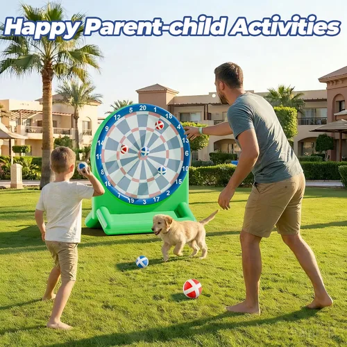 Vista 4 de iPlay, iLearn Divertidos juguetes de piscina para niños, juegos inflables de tablero de dardos, flotadores de piscina, patio de playa, juego al aire