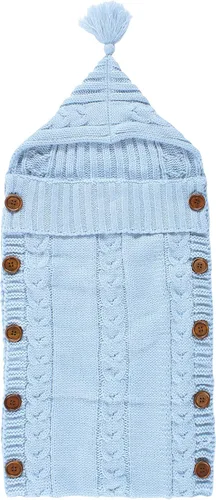 Vista 4 de Hudson Baby Unisex Baby Knitted Baby Lounge Stroller Wrap Sack, Navy, One Size (Pack of 2)