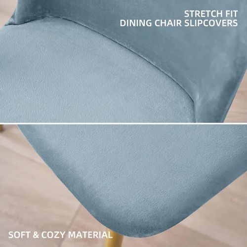 Vista 5 de Gollense Fundas de silla con respaldo curvado para comedor, fundas modernas de mediados de siglo, protector de asiento de silla semicírculo
