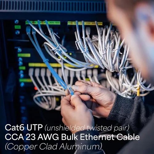 Vista 3 de VIVO Cable Cat6 a granel de 500 pies, cable Ethernet CCA, 23 AWG, caja de extracción UTP, red LAN, azul, CABLE-V006B Cable Ethernet CCA, 23 AWG