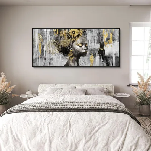 Vista 10 de KLAKLA Arte de Pared de Mujer Negra Mujeres Afroamericanas Decoración de Pared Arte Abstracto Moderno Chica Negra Lienzo Póster Impresiones Cuadros