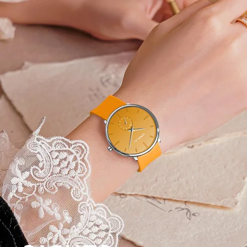 Vista 3 de CRRJU Mens Women Watch Casual Stylish Waterproof Quartz Unisex Wristwatches, Ultra Thin Watches for Men Women, Colorful Silicone Band