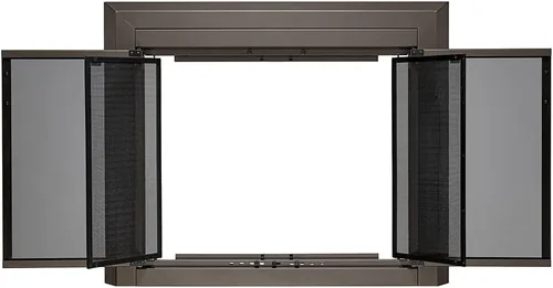 Vista 4 de UniFlame - Logan - Puertas de chimenea estilo gabinete con vidrio templado ahumado