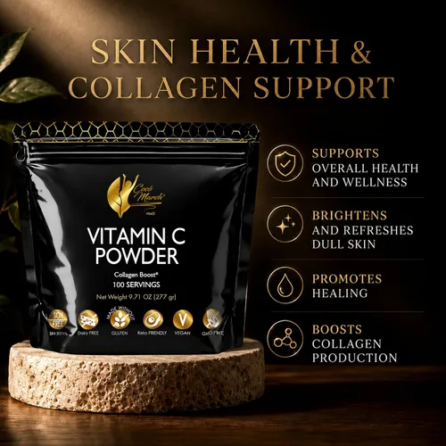 Vista 5 de Cocó March N.M.D Vitamina C en polvo 1000 mg – Suplemento de apoyo inmunológico con zinc, bromelina, quercetina y L-lisina, apoya la producción