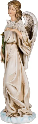Vista 2 de Joseph's Studio - Estatua de jardín de ángel con paloma - 24.5 pulgadas de alto decoración religiosa al aire libre - Escultura inspiradora de resina