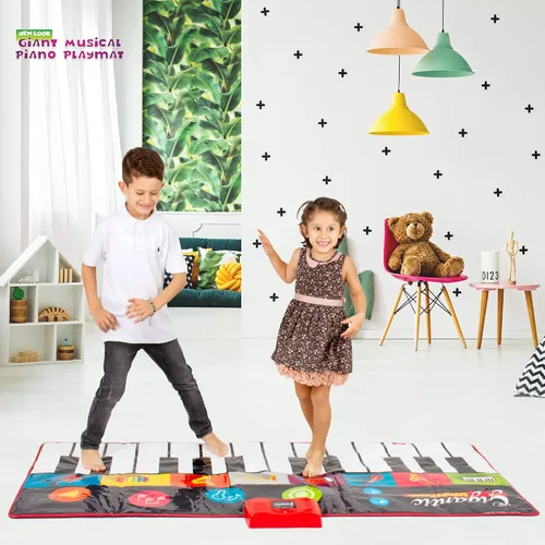 Vista 5 de Abcotech - Alfombrilla de piano de suelo para niños, teclado gigante de pista de baile, juguetes sensoriales Modos de reproducción, grabación