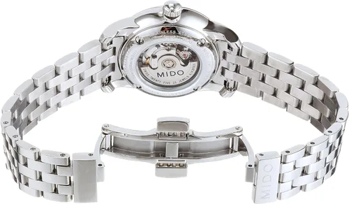 Vista 3 de Mido MIDO-M76004261 Baroncelli Reloj suizo automático plateado para mujer, Blanco