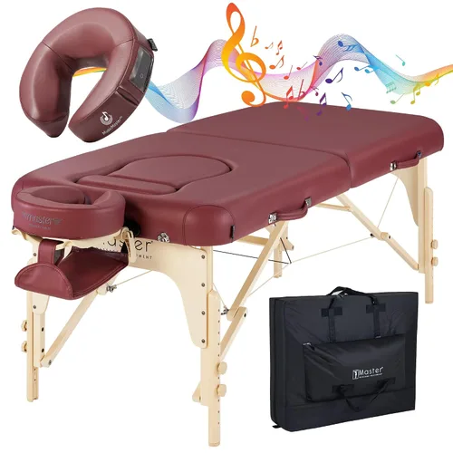 Vista 9 de Master Massage - Sofá de cama de 30 pulgadas con sistema de iluminación ambiental portátil de Eva para embarazo, terapia de masaje, multifuncional
