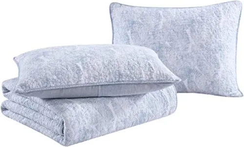 Vista 11 de Tommy Bahama - Juego de edredón tamaño Queen, decoración reversible de algodón para dormitorio con fundas a juego, ropa de cama costera con reverso