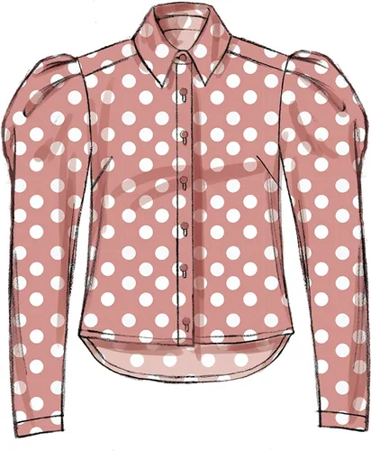 Vista 7 de McCall's M7838A5 Blusa holgada con botones para mujer, patrones de costura, tallas 6-14
