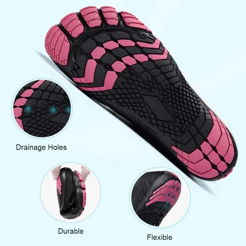 Vista 5 de HIITAVE - Zapatos de agua minimalistas para mujer, de secado rápido, para hacer natación, bucear, surfear, hacer deportes acuáticos, ir a