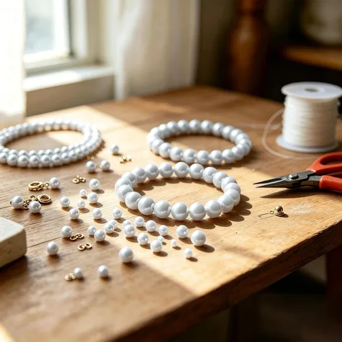 Vista 5 de 1500 cuentas de perlas para la fabricación de joyas, cuentas redondas sueltas de 0.157 pulgadas, 0.236 pulgadas, 0.394 pulgadas, 0.394 pulgadas