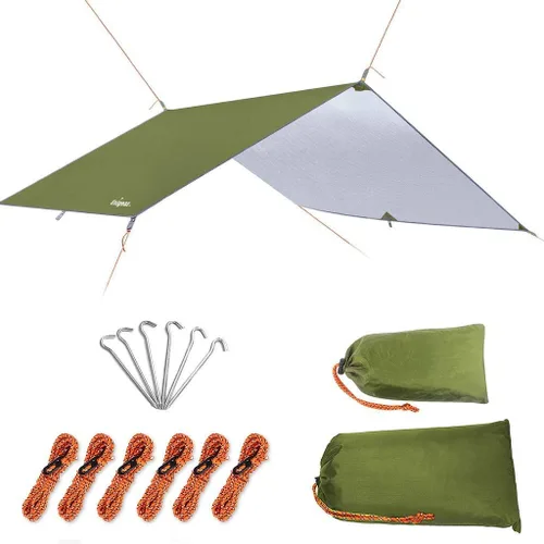 Vista 10 de Unigear Hamaca Rain Fly Impermeable Tienda de campaña Lona para mochileros Lightweight Tent Tarp with UV Protection, 9.8-16.5 ft Size Options