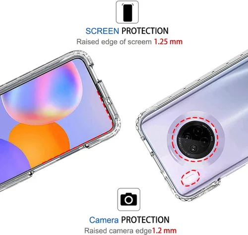 Vista 2 de Funda transparente compatible con Huawei Y9A/Enjoy 20 Plus 5G FRL-L22 con protector de pantalla de vidrio templado, bonito protector de cristal a