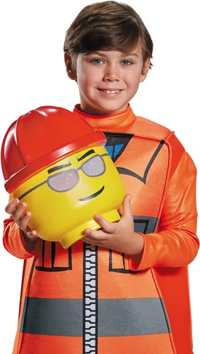 Vista 4 de Disguise Lego Construction Worker - Disfraz clásico, color naranja, pequeño (4-6)