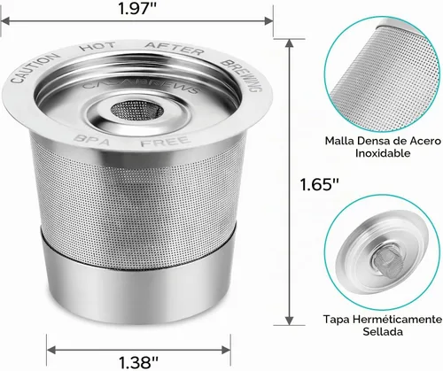 Vista 8 de CASABREWS Cápsulas de café reutilizables K Cup para cafeteras Keurig 1.0, 1