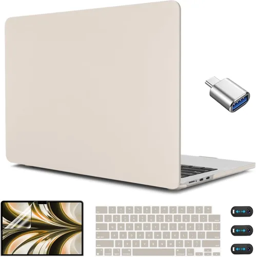 Vista 29 de CISSOOK para MacBook Air 13.6 M4 M3 M2 Funda 2025 2024 2022 Release, Carcasa Rígida de Plástico y Cubierta de Teclado y Adaptador USB para MacBook
