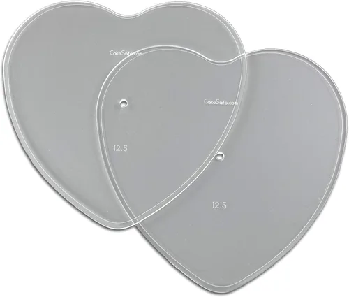 Vista 17 de CAKESAFE Discos acrílicos transparentes de ¼ pulgadas en forma de corazón de 2 a 6.25 pulgadas - Herramienta de glaseado perfecta para suavizar