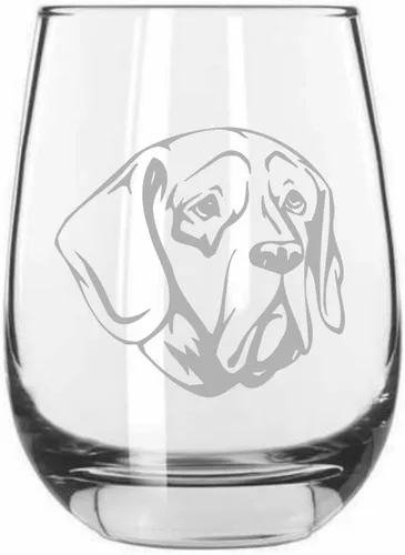 Vista 431 de Shar Pei (chino) - Vaso de vino sin tallo grabado para perro, 15.25 onzas