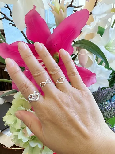 Vista 5 de MINDDHA Anillos de plata de ley Anillo de corazón infinito Anillo de plata infinito para mujer Anillos de plata 925 para mujer diseño de corazón