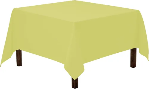 Vista 17 de Gee Di Moda Mantel cuadrado de 52 x 52 pulgadas, color verde manzana, de poliéster lavable, resistente, para mesas cuadradas o redondas pequeñas