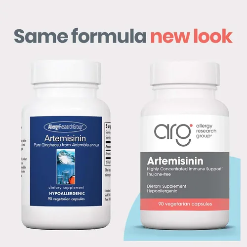Vista 2 de Allergy Research Group Suplemento de artemisinina – Apoyo del tracto gastrointestinal, Qinghaosu puro de Artemisia annua, sin tujona