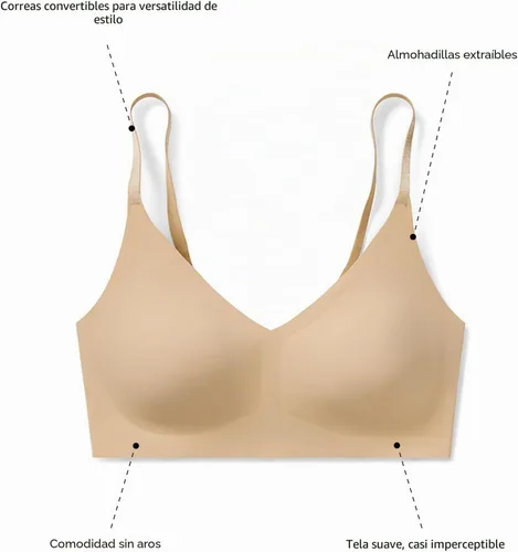 Vista 5 de True & Co Sujetador Triangular con Tirantes Convertibles True Body para Mujer Negro