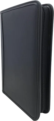 Vista 4 de MSP 10.8 x 8.75 pulgadas tamaño compacto negro cremallera Padfolio con forro rojo Funda para teléfono inteligente, mini soporte para tableta