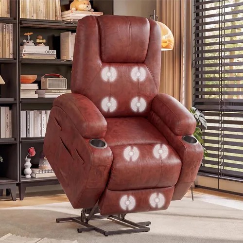 Vista 12 de Flamaker Silla reclinable eléctrica para personas mayores Beige