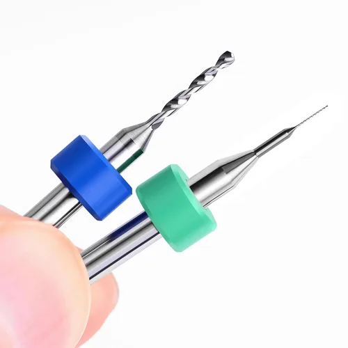 Vista 4 de Juego de 10 brocas para PCB, vástago de 1/8 "0.01 in Micro Twist Bit Carburo de flauta espiral para placa de circuito de impresión Piedra Dremel