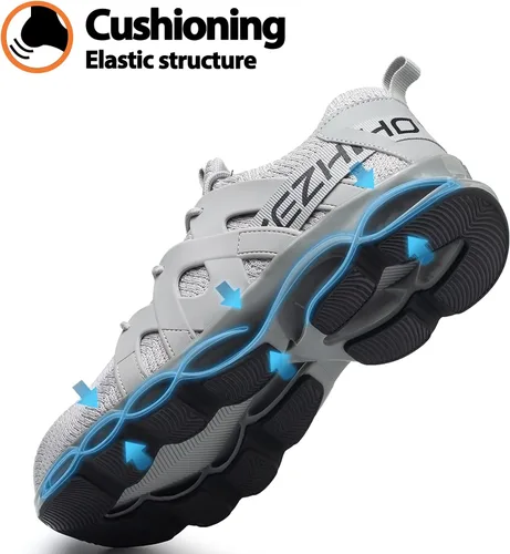 Vista 3 de Kezhiho Steel Toe Shoes for Men Women Cushion Comfortable Work Shoes Lightweight Breathable Sneakers Slip Resistant Indestructible Construction